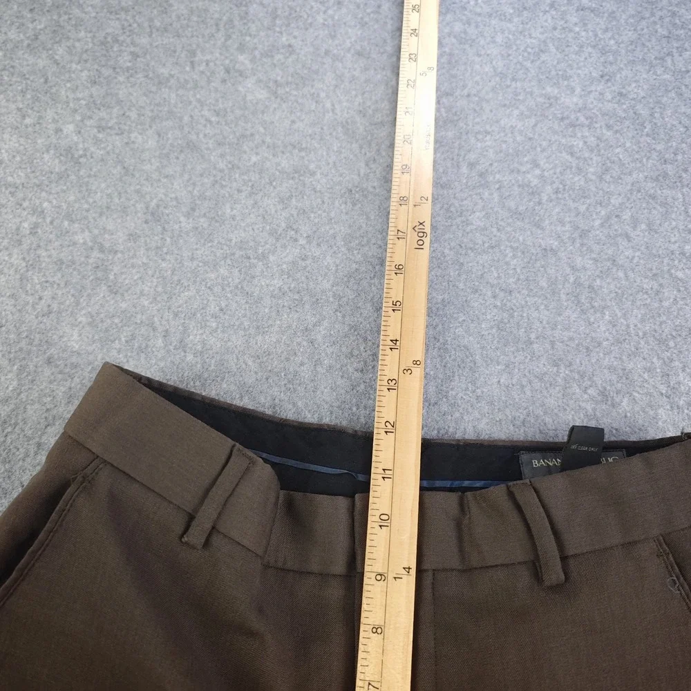 Banana Republic Dress Pants Mens 30x30 Brown Flat Front 100% Wool